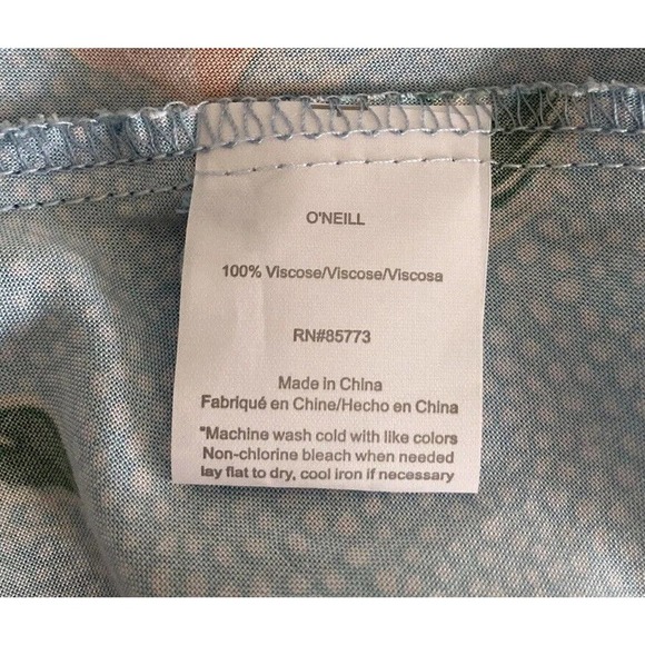 O'Neill Izzy Floral Flowers Baby Blue Midi Dress Size Small - Picture 13 of 16